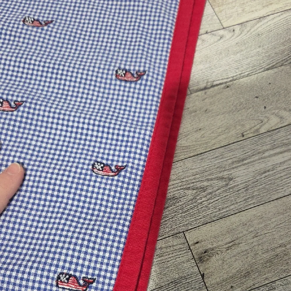Vineyard Vines Patriotic Blue Checkered Whale Placemats